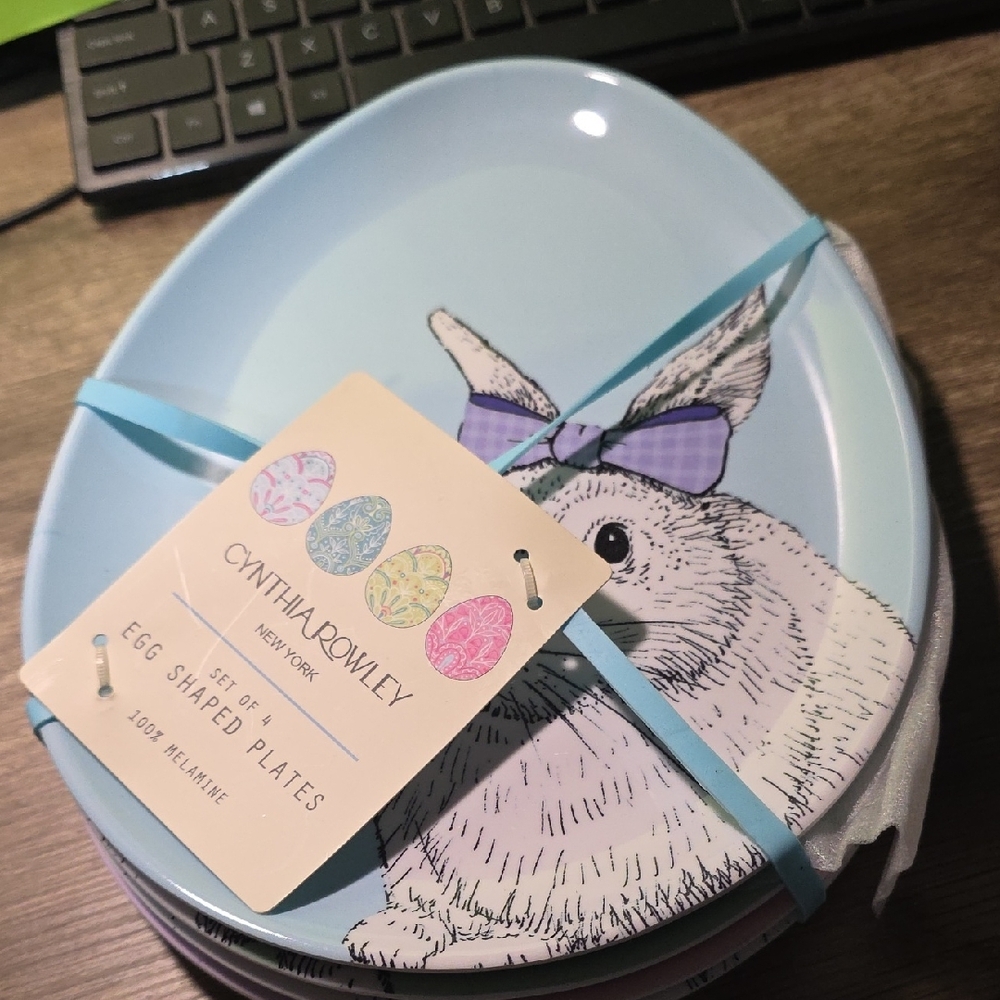 Cynthia Rowley Egg Shaped Plates with Bunny Design